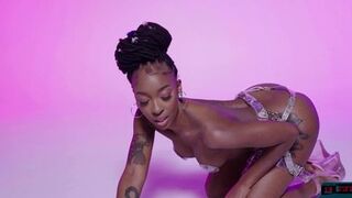 Big booty black MILF stars in a softcore porn video for Playboy