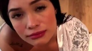 Latina makes handjob and gets cumshot in mouth