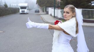 SHOCK CONTENT Sexy bride fucks random van driver on marriage day