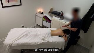 Petite Japanese girl was seduced, and fucked twice during massage