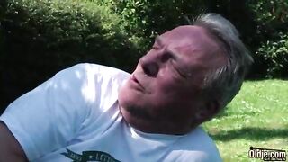 Super hot teen fucks grandpa hardcore and swallows his juicy cumshot