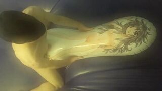 fucking asuka love pillow on waterbed 2