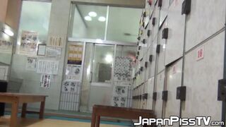 Japanese women taped peeing in public bathhouse