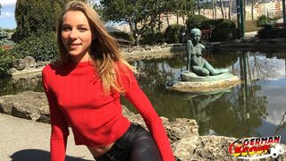 GERMAN SCOUT - Skinny College Teen Emily Seduce to Fuck