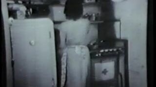 Vintage honey fucked by door to door salesman in kitchen