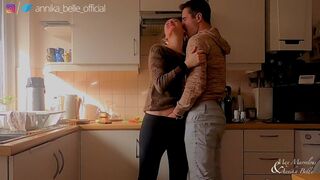 Kitchen make out with stepsister, kissing & fingering - sensual teasing moments