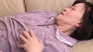 Japanese 70 year old Granny gets fucked by 2 young men