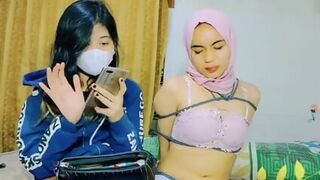 Sporty Hijab Girl Striped, Groped And Bondage