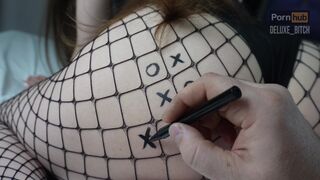 Half-sister lost her pussy in tic-tac-toe. Cum inside - Deluxe_Bitch