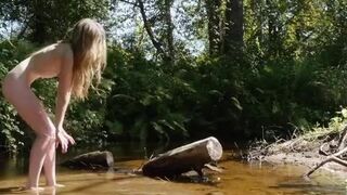 young teen nymph fairy Lada at a river (River Donovan)