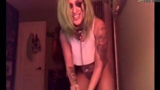 Sexy goth girl twerks and dances