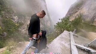 Billionaire fucking outdoor in the mountain with a tiktok girl