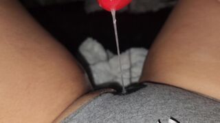 Watching porn leaves her with very wet panties