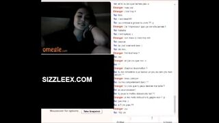 Omegle French Teen Reveals Huge Tits To Help Me