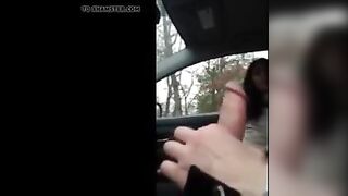 married wife cheated in car deepthroat adn eat sperm