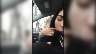 married wife cheated in car deepthroat adn eat sperm