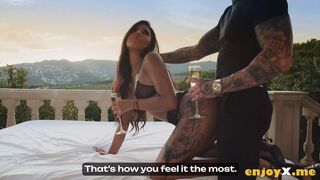 Horny babe Andrea Retali has a naughty bang session with a uber-sexy sunset backdrop. Incredible utter HD porn!